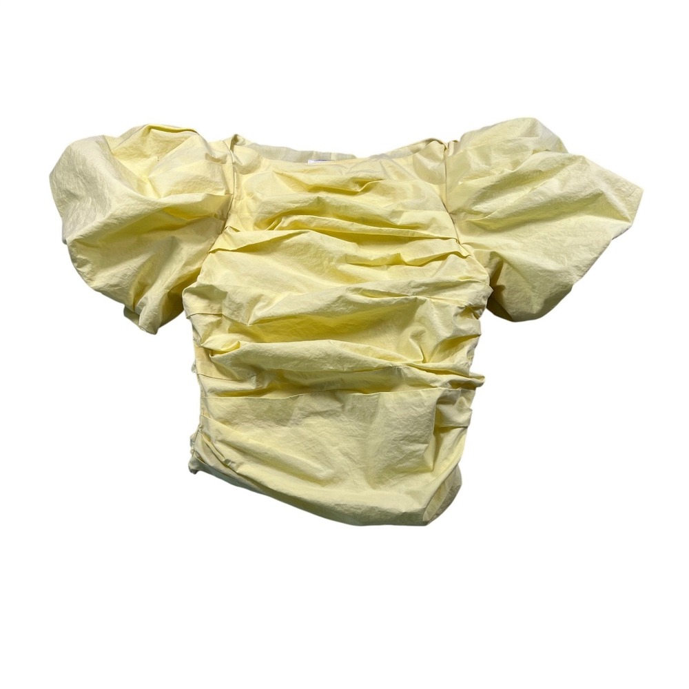 Endless Rose Puff Sleeve Poplin Top Butter Yellow XS